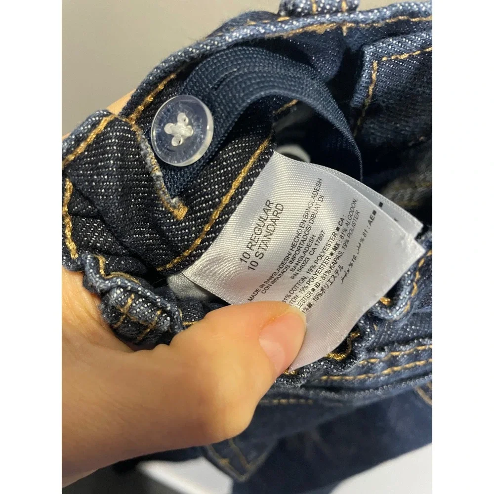 Old Navy Straight Jeans Kids 10 Regular Dark Wash Denim Adjustable Waist Classic